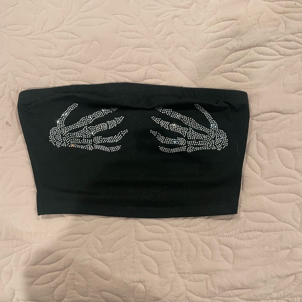 black skeleton  tube top